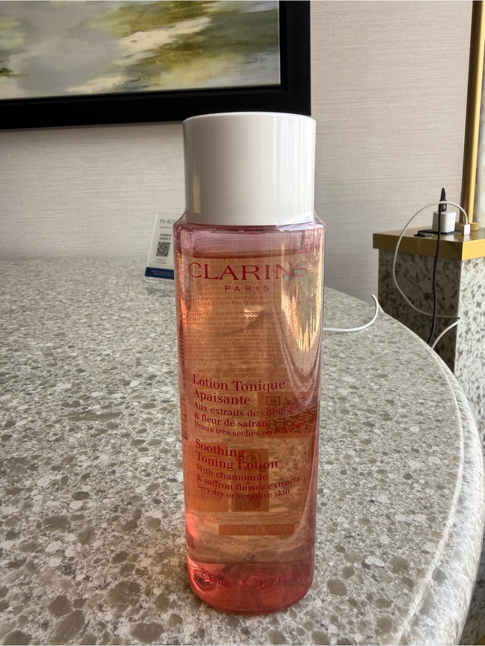 Clarins Soothing Toning Lotion — Pink and White Bottle